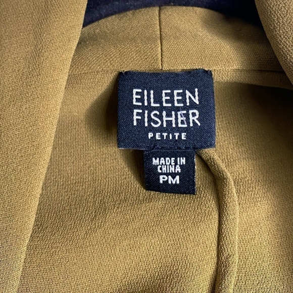 Eileen Fisher Silk Blend Open Front Cardigan Green Sz Petite Med - Picture 3 of 6